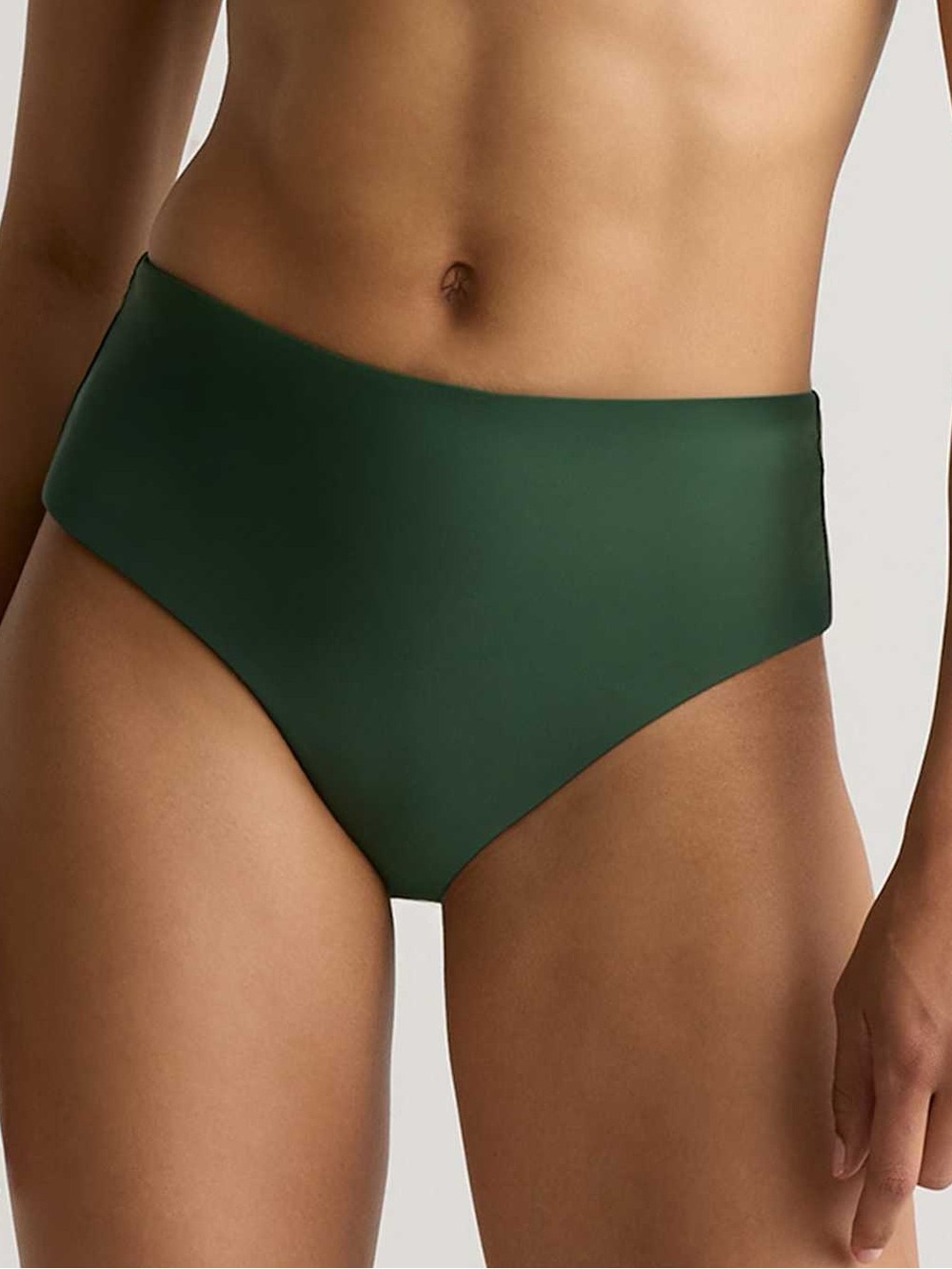 NWT Quince Italian high waist bikini bottoms palm extra small